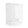 White Painted Double Wardrobe with Drawer - Georgia