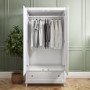 White 2-Door Double Wardrobe with Drawer - Georgia