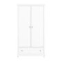 White 2-Door Double Wardrobe with Drawer - Georgia