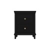 GRADE A1 - Georgia 2 Drawer Bedside Table in Black