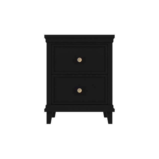 Black 2 Drawer Bedside Table - Georgia