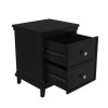 GRADE A1 - Georgia 2 Drawer Bedside Table in Black