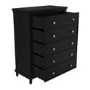 GRADE A2 - Black 5 Drawer Tall Chest of Drawers - Georgia