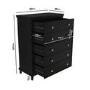 GRADE A1 - Georgia 5 Drawer Tall Chest of Drawers in Black