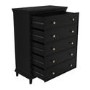 GRADE A1 - Georgia 5 Drawer Tall Chest of Drawers in Black