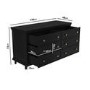 GRADE A1 - 6 Drawer Wide Chest of Drawers in Black - Georgia