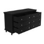 GRADE A1 - 6 Drawer Wide Chest of Drawers in Black - Georgia