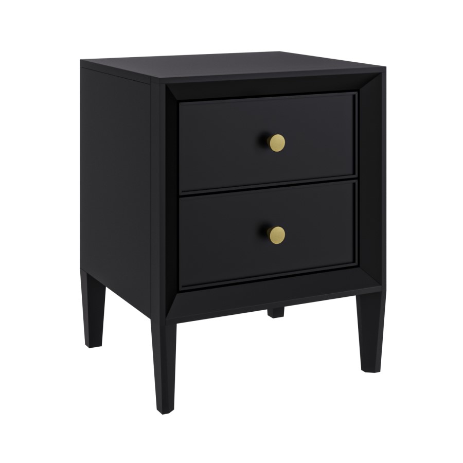 ONLY OPENED - Georgie 2 Drawer Bedside Table in Black