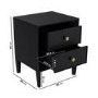 ONLY OPENED - Georgie 2 Drawer Bedside Table in Black