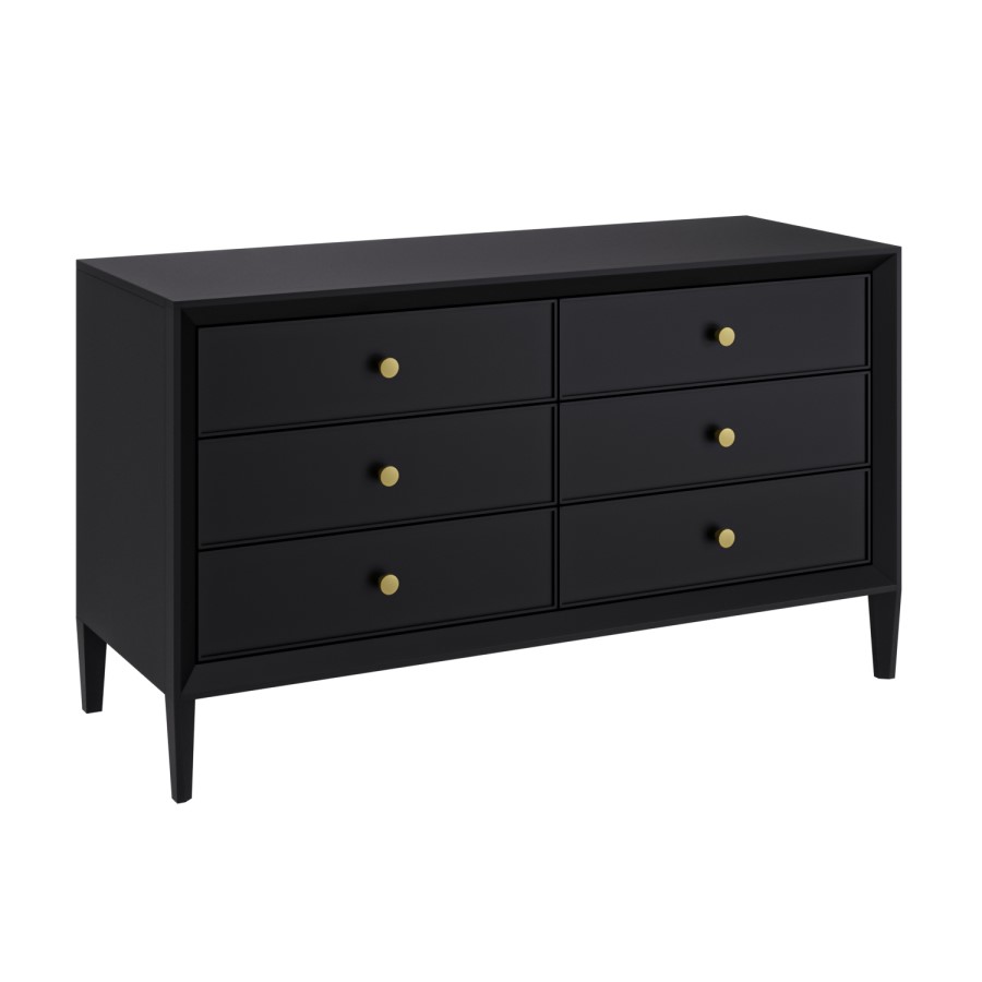 ONLY OPENED - Georgie 6 Drawer Chest In Black