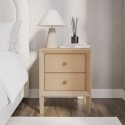 A1/GGG005 ONLY OPENED - Solid Wood 2-Drawer Bedside Table - Georgie