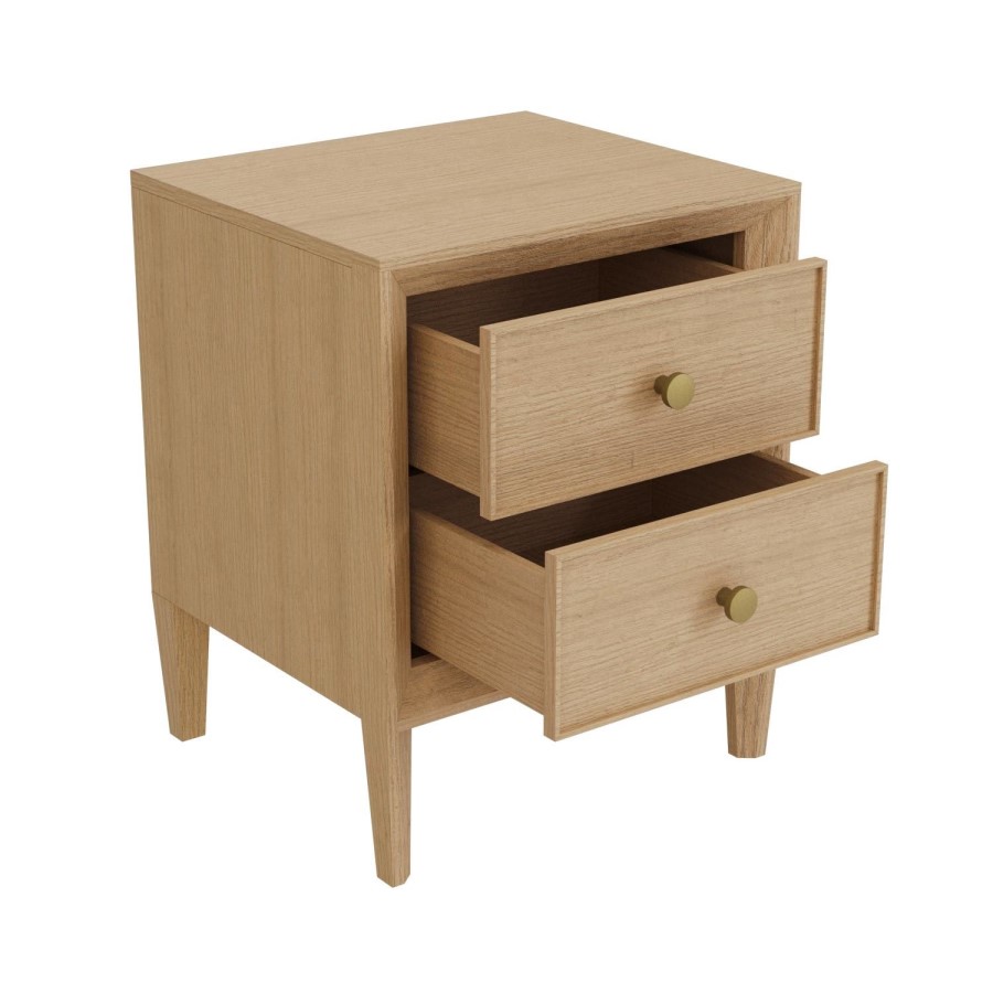 ONLY OPENED - Solid Wood 2-Drawer Bedside Table - Georgie