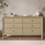 Wide Solid Wood Chest of 6 Drawers - Georgie