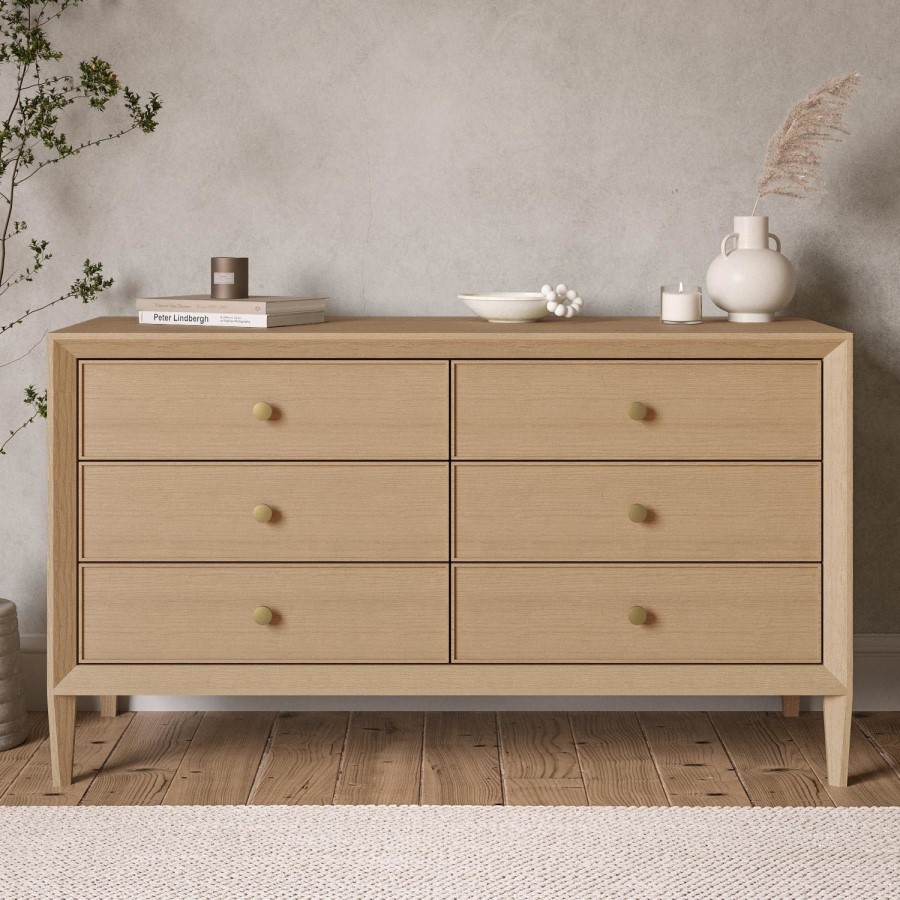 ALMOST PERFECT - Wide Solid Wood Chest of 6 Drawers - Georgie