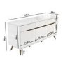 GRADE A1 - Large White Gloss Sideboard with Walnut Detail - Gia