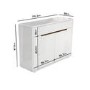 GRADE A1 - White Gloss Shoe Cabinet with Walnut Detail - Gia