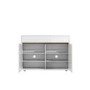 GRADE A1 - White Gloss Shoe Cabinet with Walnut Detail - Gia