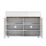 Slim White Gloss Shoe Cabinet with Walnut Detail - 18 Pairs - Gia