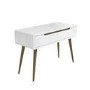 Large White Gloss Console Table with 2 Storage Drawers - Gia