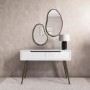 Large White Gloss Console Table with 2 Storage Drawers - Gia