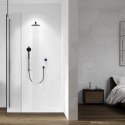 GLOMB.A1.BV.DVFW.23 Aqualisa Black Smart Glo Dual Wall Mounted Smart Digital Mixer Thermostatic Shower HP/Combi