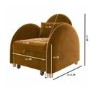 Caramel Velvet Armchair Bed - Gene