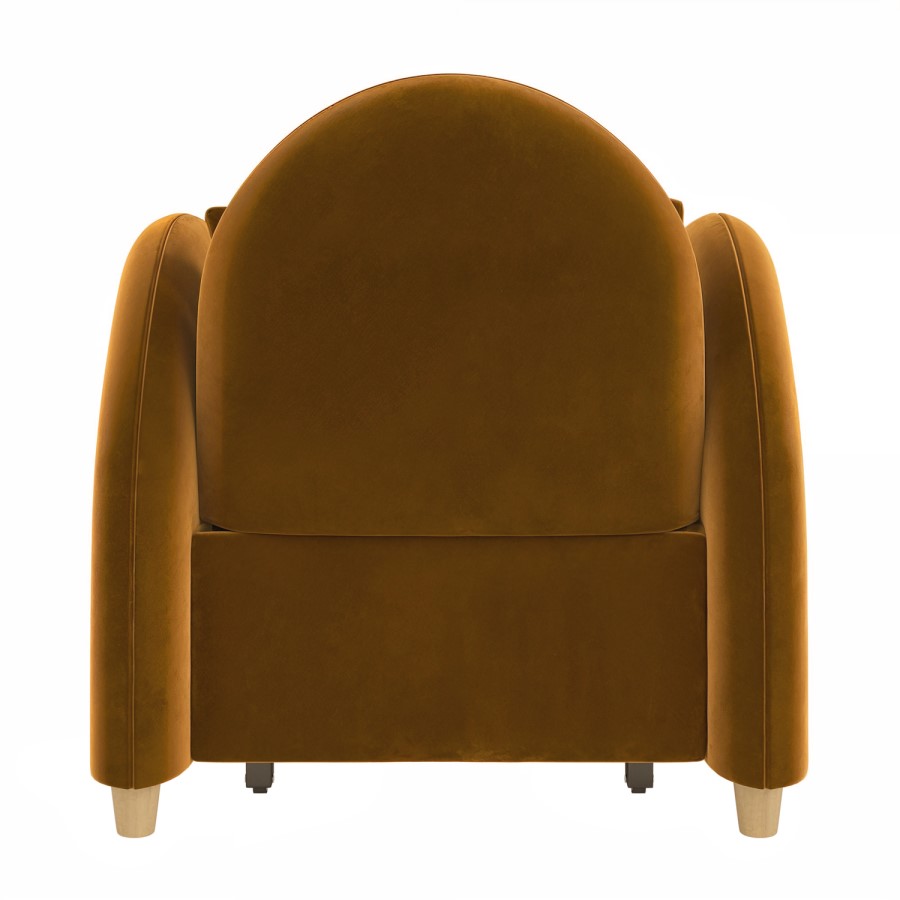Caramel Velvet Armchair Bed - Gene