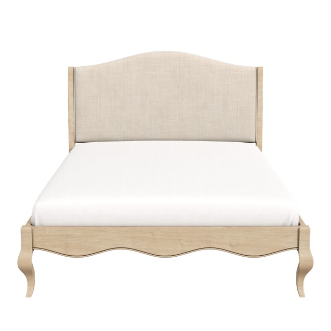 French Beige Linen King Size Bed Frame - Genevieve