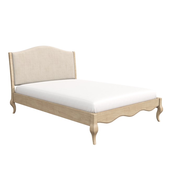 French Beige Linen King Size Bed Frame - Genevieve