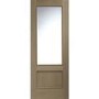 Internal Oak Andria with Clear Bevelled Glass and Raised Mouldings - Unfinished, 1981 x 838 x 35 mm