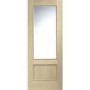 Internal Oak Andria with Clear Bevelled Glass and Raised Mouldings - Unfinished, 1981 x 838 x 35 mm
