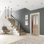 Internal Oak Malton Bi-Fold with Clear Bevelled Glass - Unfinished, 1981 x 686 x 35 mm