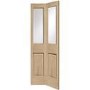 Internal Oak Malton Bi-Fold with Clear Bevelled Glass - Unfinished, 1981 x 762 x 35 mm