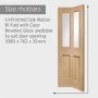 Internal Oak Malton Bi-Fold with Clear Bevelled Glass - Unfinished, 1981 x 762 x 35 mm