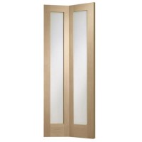 Internal Oak Pattern 10 Bi-Fold with Clear Glass - Unfinished, 1981 x 762 x 35 mm
