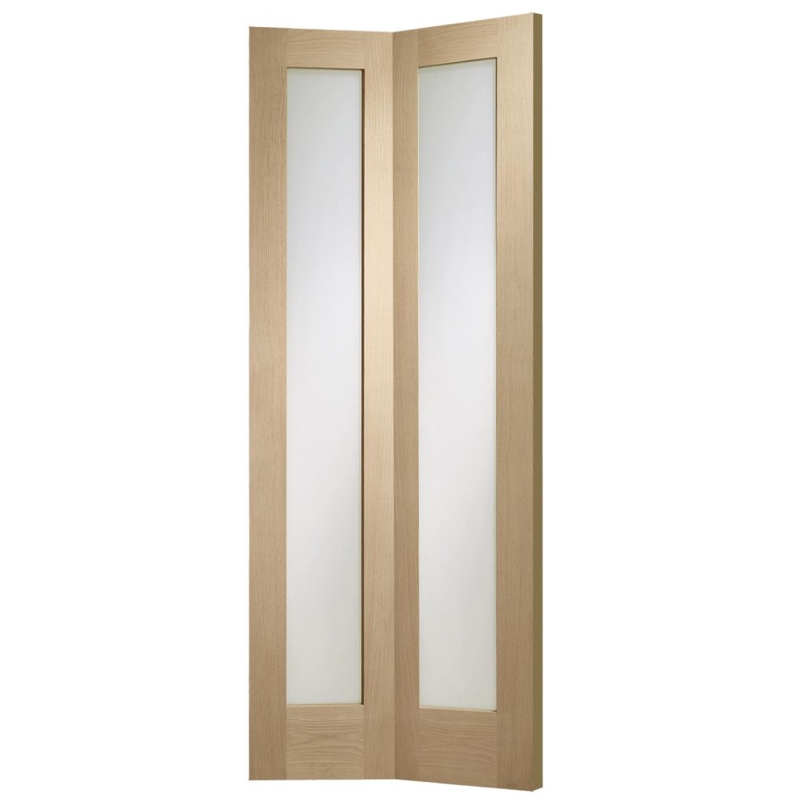 Internal Oak Pattern 10 Bi-Fold with Clear Glass - Unfinished, 1981 x 762 x 35 mm