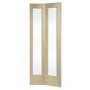 Internal Oak Pattern 10 Bi-Fold with Clear Glass - Unfinished, 1981 x 762 x 35 mm