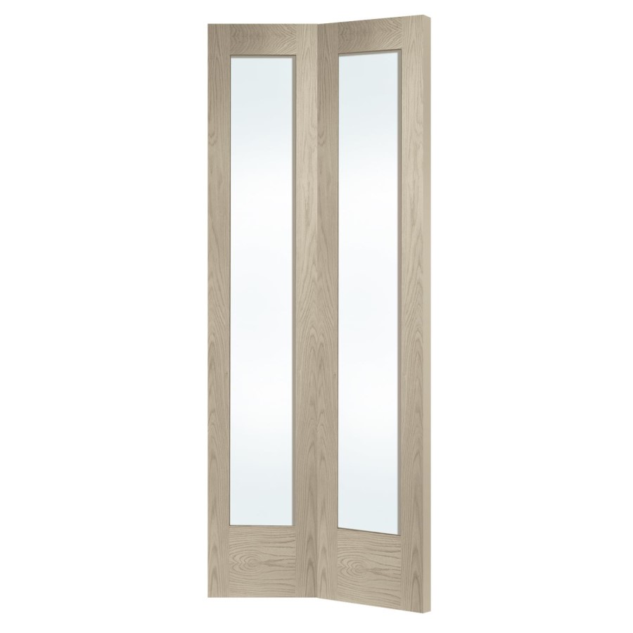 Internal Oak Pattern 10 Bi-Fold with Clear Glass - Unfinished, 1981 x 762 x 35 mm