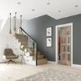 Internal Oak Shaker 4 Panel Bi-Fold Door with Clear Glass - Unfinished, 1981 x 762 x 35 mm