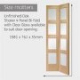 Internal Oak Shaker 4 Panel Bi-Fold Door with Clear Glass - Unfinished, 1981 x 762 x 35 mm