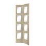 Internal Oak Shaker 4 Panel Bi-Fold Door with Clear Glass - Unfinished, 1981 x 762 x 35 mm