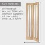 Worcester Internal Oak Bi-Fold Door with Clear Glass - Unfinished, 1981 x 762 x 35 mm