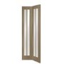 Worcester Internal Oak Bi-Fold Door with Clear Glass - Unfinished, 1981 x 762 x 35 mm