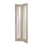 Worcester Internal Oak Bi-Fold Door with Clear Glass - Unfinished, 1981 x 762 x 35 mm