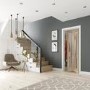 Worcester Internal Oak Bi-Fold Door with Clear Glass - Unfinished, 1981 x 762 x 35 mm