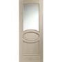 Internal Oak Calabria with Clear Bevelled Glass and Raised Mouldings - Unfinished, 1981 x 838 x 35 mm