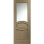 Internal Oak Calabria with Clear Bevelled Glass and Raised Mouldings - Unfinished, 2040 x 926 x 40 mm