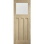 Internal Oak DX Door with Obscure Glass - Unfinished, 1981 x 762 x 35 mm
