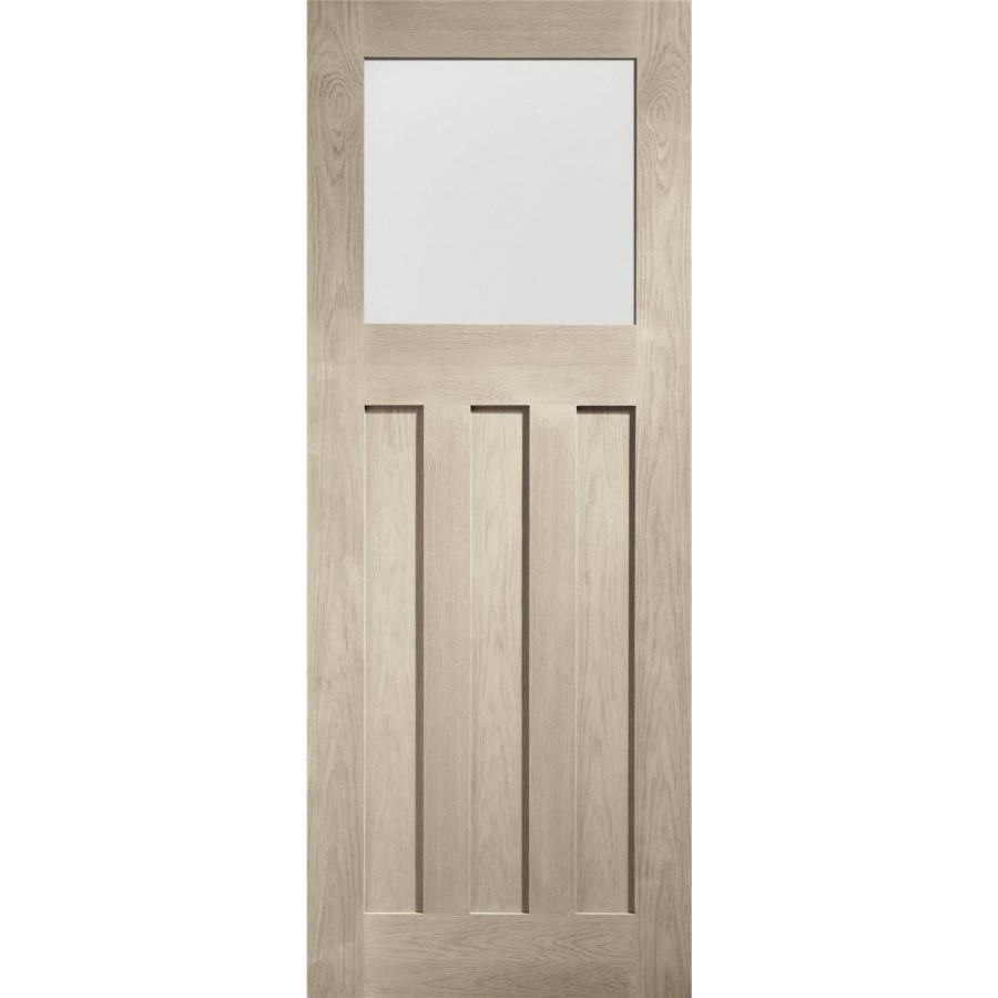 Internal Oak DX Door with Obscure Glass - Unfinished, 1981 x 762 x 35 mm