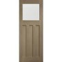 Internal Oak DX Door with Obscure Glass - Unfinished, 1981 x 762 x 35 mm